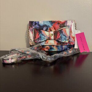 Betsey Johnson Pastel Watercolored Pattern Xodani Wallet Crossbody New